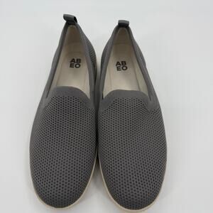 ABEO Womenns Encore Knit Loafer Size 9.5 Met Grey Slip On Comfort Casual Shoe